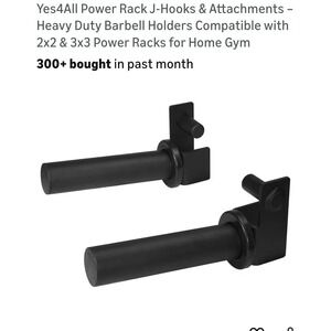 Yes4All Power Rack J Hooks Barbell Holders Attachments 2x2 3x3 Racks